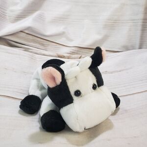 Vintage Kids Preferred Black White Cow Beanbag Plush Stuffed Toy 7 Inch 1997